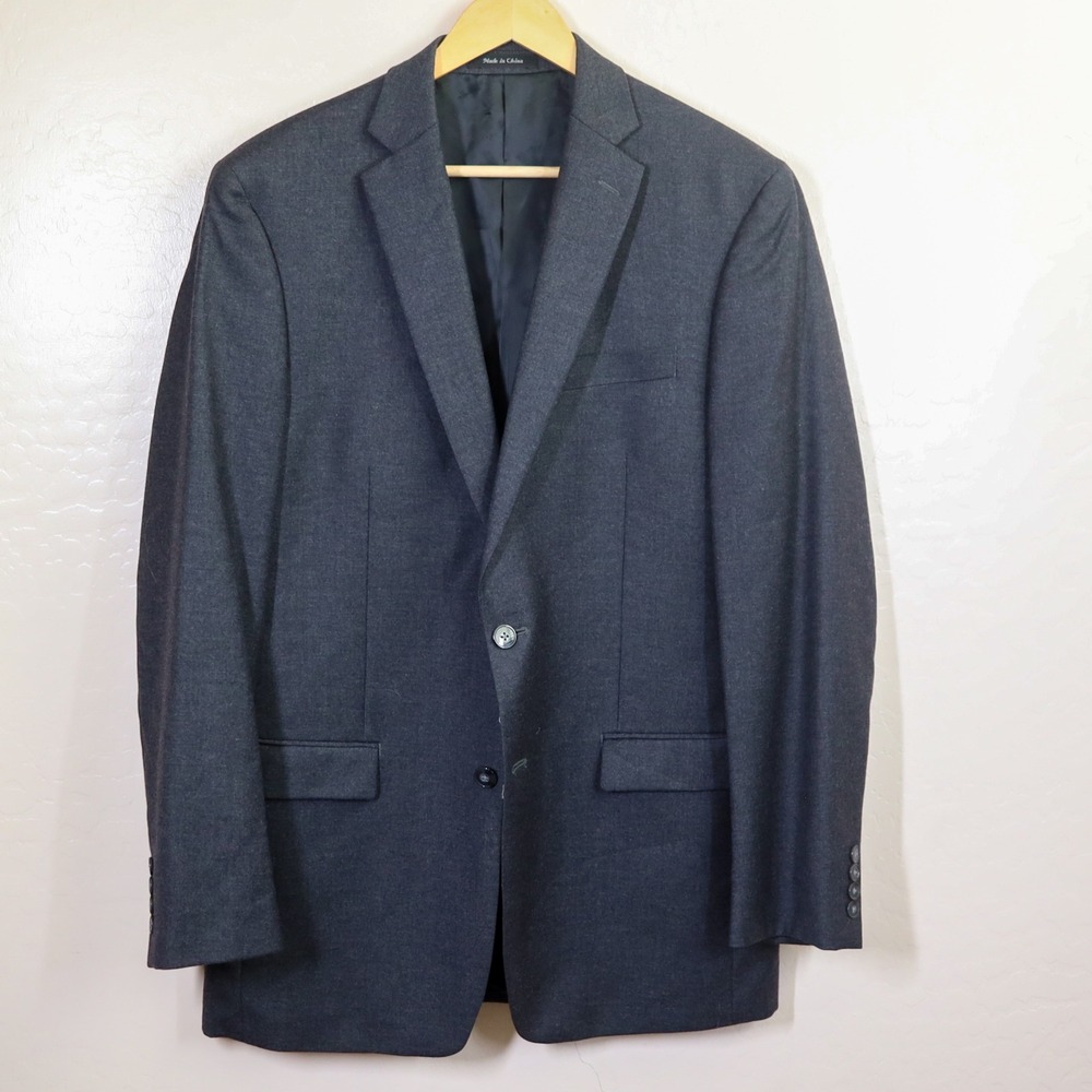 Calvin Klein Men's Charcoal Wool Silk Blend Suit Jacket‎ Blazer Size 40L